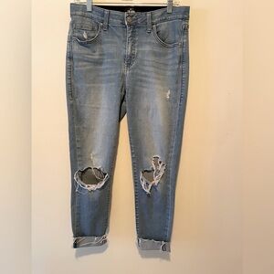 LuLaRoe Jeans. Stretchy, Some Distressing, Turned Up Cuffs. Size 30.